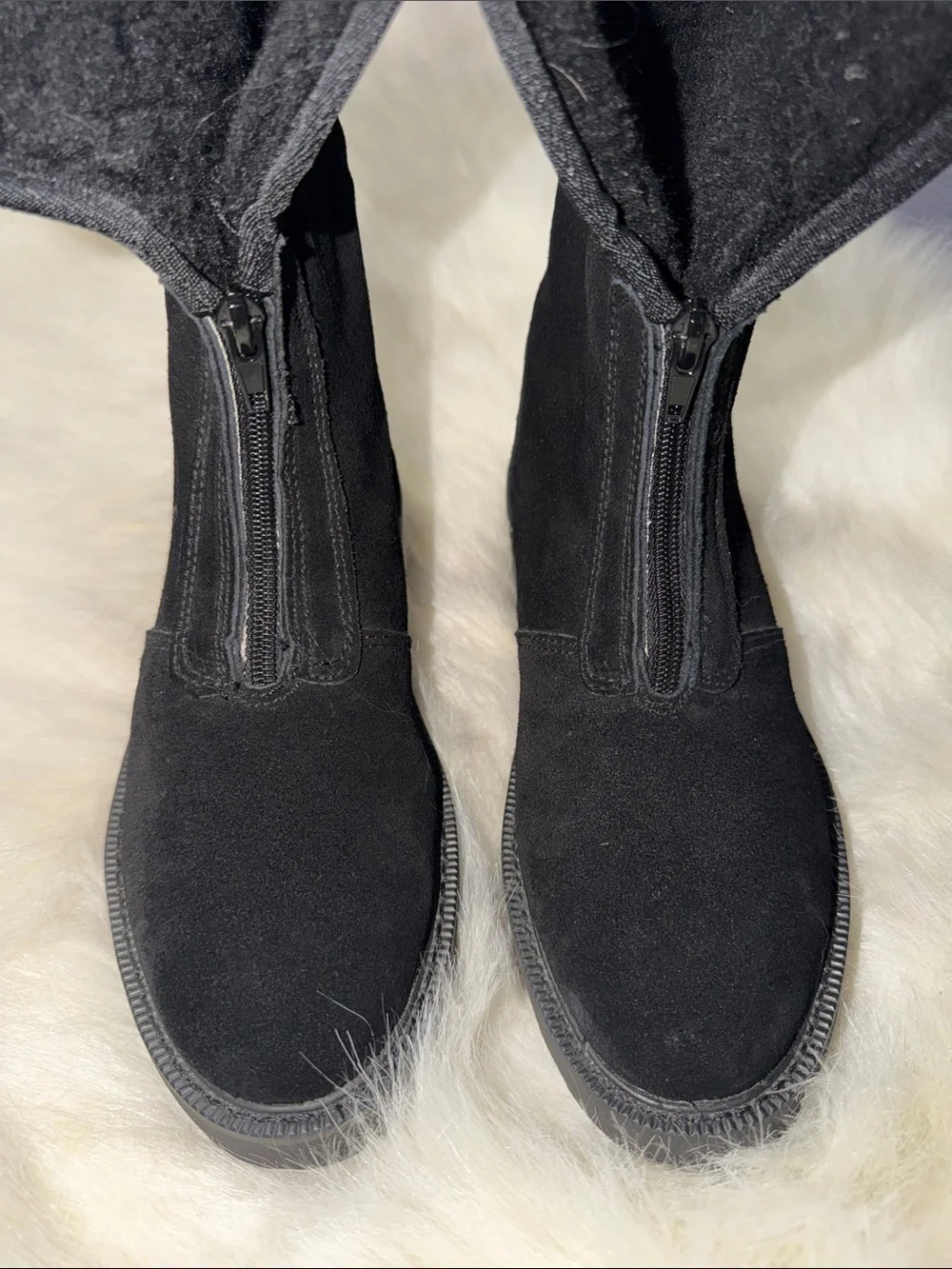 Aussie Merino Women's Black Suede Mid-Calf Winter Boots
